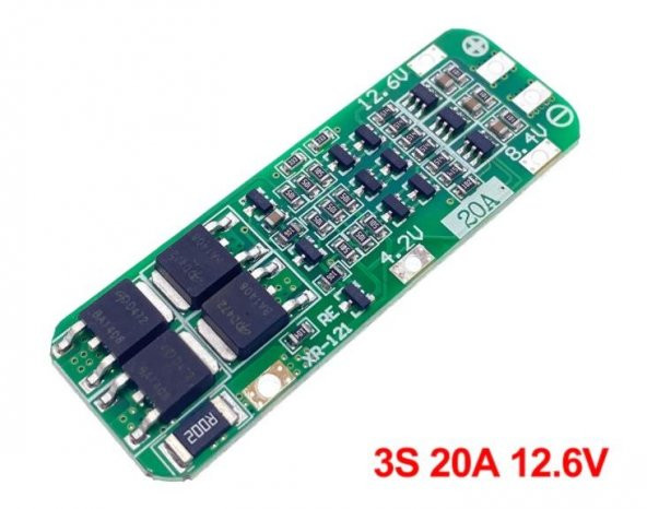 3S 20A BMS 12.6V 18650 Lityum LiPo Pil Şarj Koruma Modülü