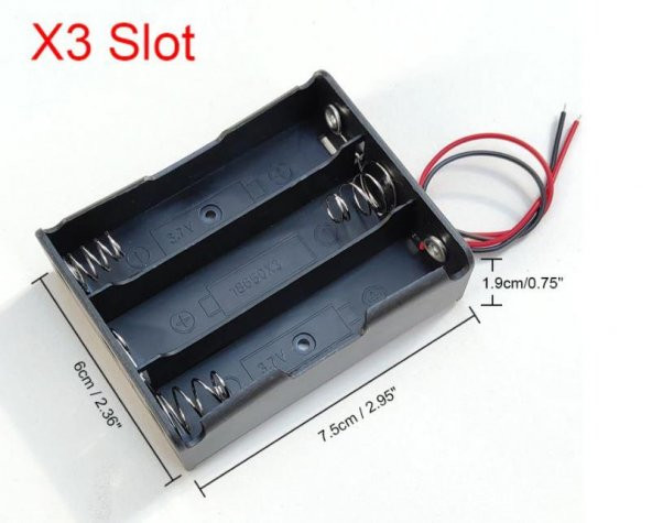 18650 3lü pil yuvasi(Lityum/Li-Ion) ürün görseli