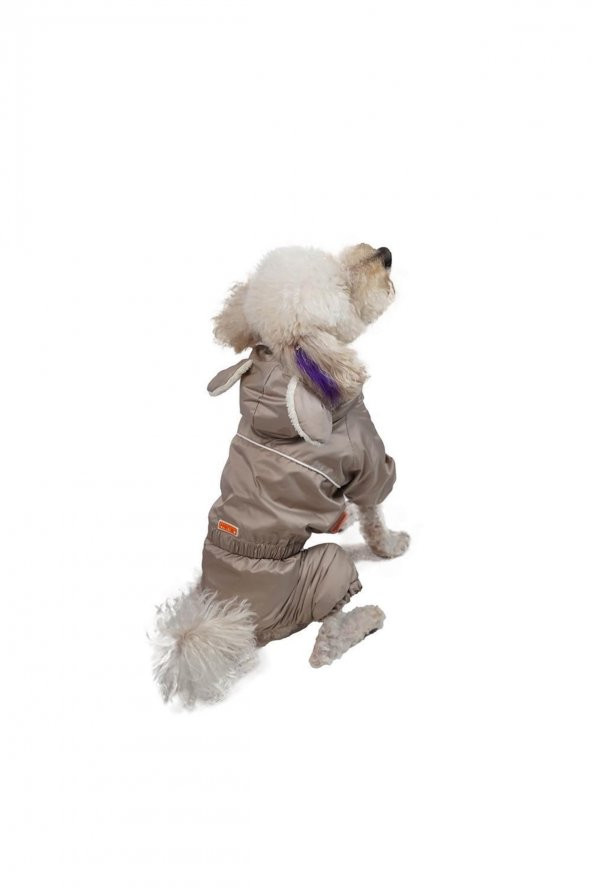 Bej Aplysia Küçük Ve Orta Irklar Için Tulum-mont Yağmurluk Kedi Köpek Kıyafeti - L