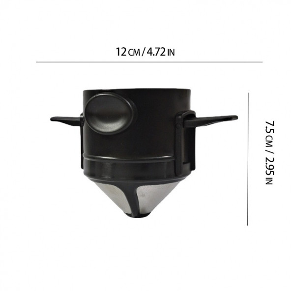 Paslanmaz Çelik Taşınır Katlanır Kağıtsız Dayanıklı Kahve Filtre Demleme Hunisi Dripper - 5