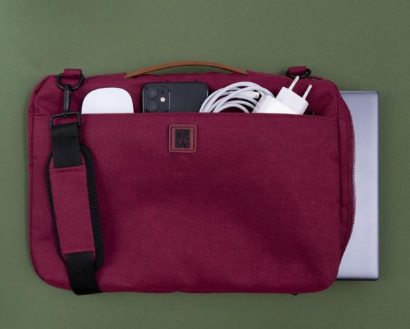 Minbag Lora 13" Laptop ve Tablet Çantası Bordo - 3