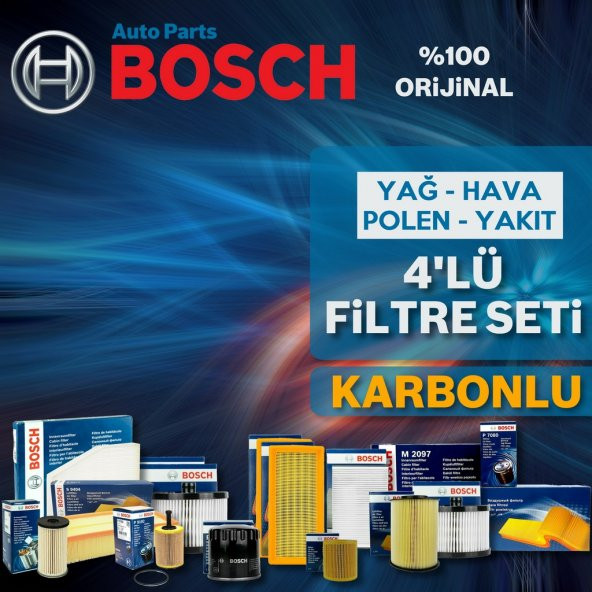 Citroen C2 1.4 Bosch Filtre Bakım Seti 2004-2009 4lü Karbonlu