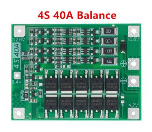 4S 40A BMS 16.8V 18650 Lityum LiPo Pil Şarj Koruma Modülü