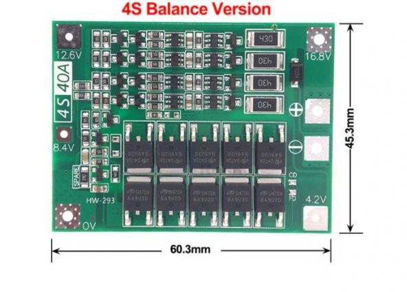 4S 40A BMS 16.8V 18650 Lityum LiPo Pil Şarj Koruma Modülü - 2