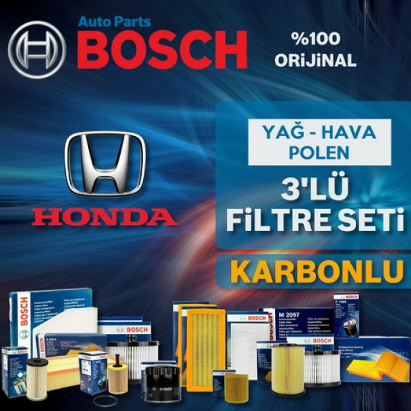 Honda Civic 1.6 Fb7 Bosch Filtre Bakım Seti 2013-2016 3lü Karbon - 1
