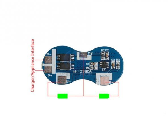2S 4A BMS 7.4V 18650 Lityum LiPo Pil Şarj Koruma Modülü - 2