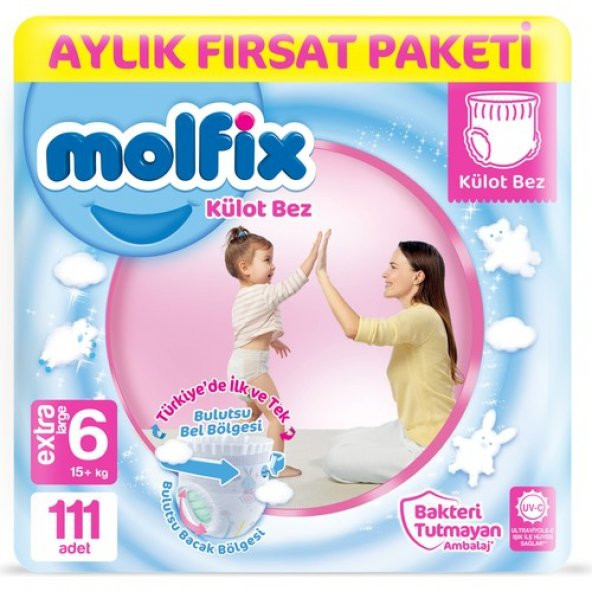 Molfix Külot Bez 6 Beden E.large Aylık Fırsat Paketi 111 Adet