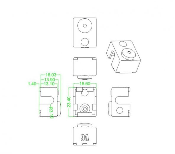V6 Kare Blok Silikon Çorap(Mavi) - Resim 3