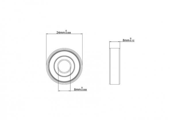 628 ZZ Minyatür Rulman 8x24x8 - Resim 3