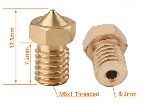 0.3 mm V6 Pirinç Nozzle - 4