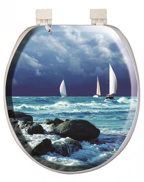 Softy Classic Desenli Yumuşak Klozet Kapağı Beyaz