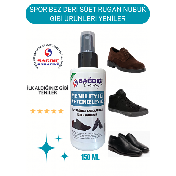 Sağdıç Saraciye Sağdıç Spor Ve Süet Ayakkabı Yenileyici Ve Temizleyici 150ml Sprey sgdcy01