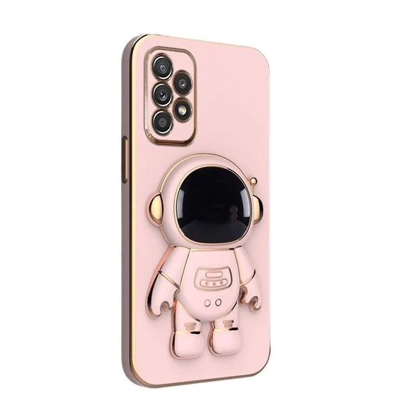 Gpack Samsung Galaxy A73 Kılıf Kamera Korumalı Astronot Desenli Standlı Silikon
