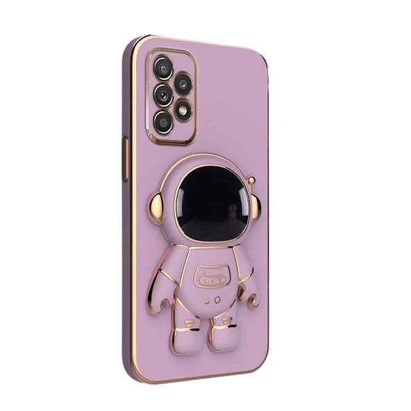 Gpack Samsung Galaxy A13 4G Kılıf Kamera Korumalı Astronot Desenli Standlı Silikon - Resim 7