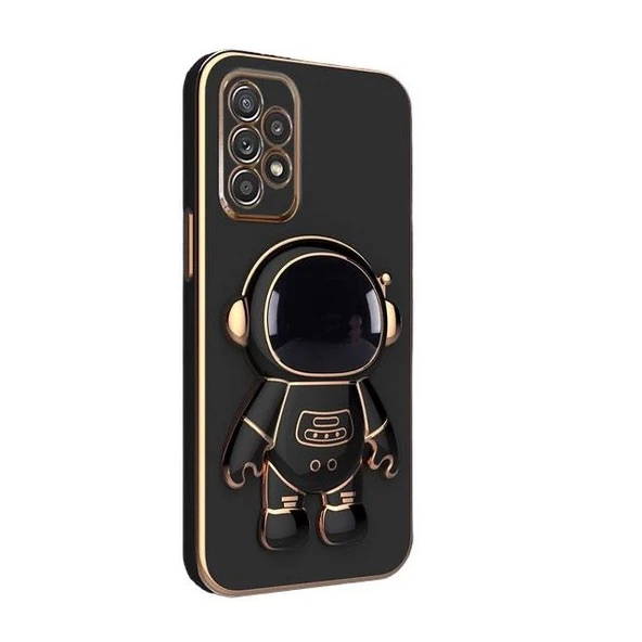 Gpack Samsung Galaxy A52 Kılıf Kamera Korumalı Astronot Desenli Standlı Silikon