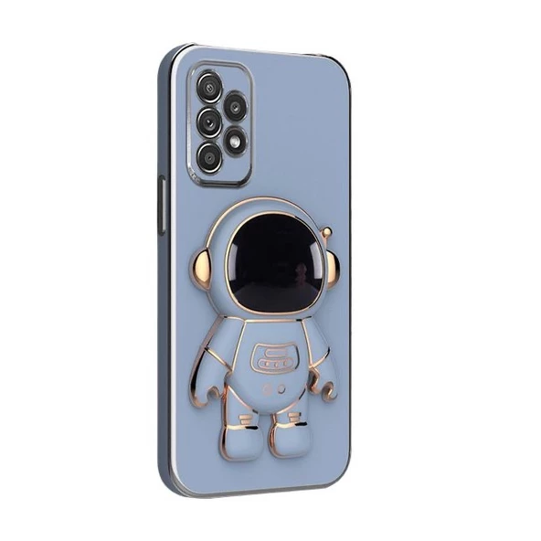 Gpack Samsung Galaxy A13 4G Kılıf Kamera Korumalı Astronot Desenli Standlı Silikon - Resim 4