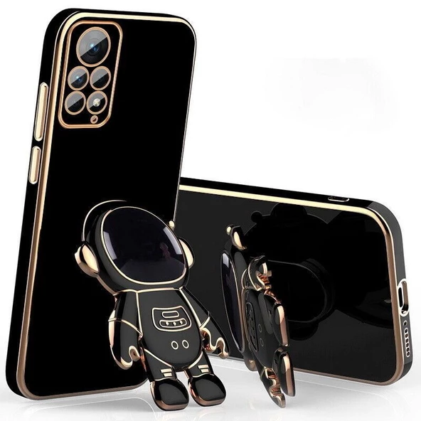 Gpack Xiaomi Redmi Note 11 Pro Kılıf Kamera Korumalı Astronot Desenli Standlı Silikon - 4