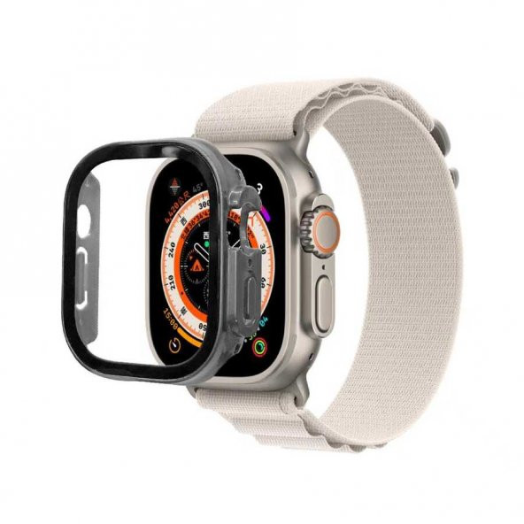 Gpack Apple Watch Ultra 49mm Kasa Ve Ekran Koruma Sert Silikon Gard 22