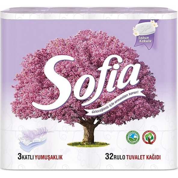 Sofia Doğal Sabun Kokulu 3 Katlı 32'li Tuvalet Kağıdı