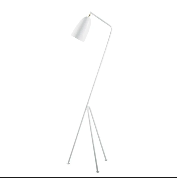 Rsylight Retro Metal Dekoratif Beyaz 3 Ayaklı Köşe Lambası Lambader