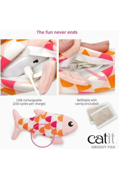 Catit Groovy Fish Catnipli Kedi Oyuncağı, Pembe - 2