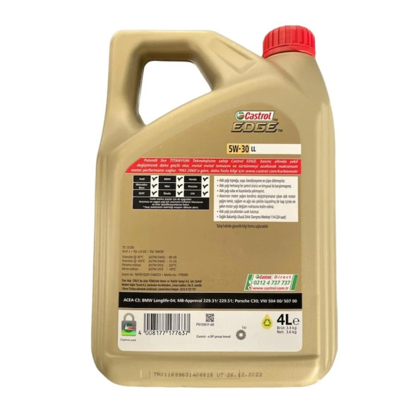 Castrol Edge 5W-30 LL 4 lt Motor Yağı - 2023 - 2