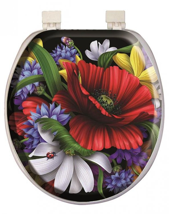 Softy Classic Desenli Yumuşak Klozet Kapağı Beyaz