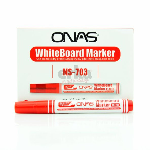 Onas Ns-703 Beyaz Tahta Kalemi Kırmızı 12 Li Paket