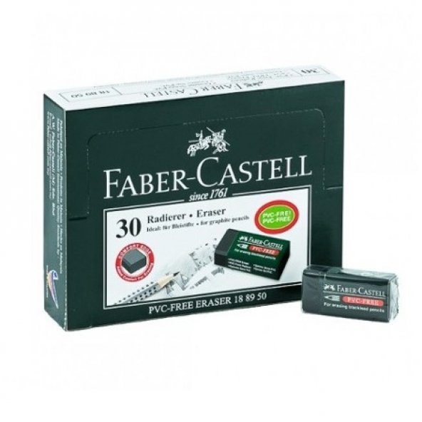 Faber Castell 7089-30 Küçük Boy Silgi 30lu Paket Siyah