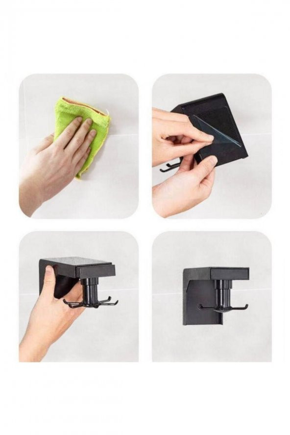 BySevil 6 Kancalı Mutfak Banyo Askısı 360 Döner Kepçe Askılık Havlu Askı - 3