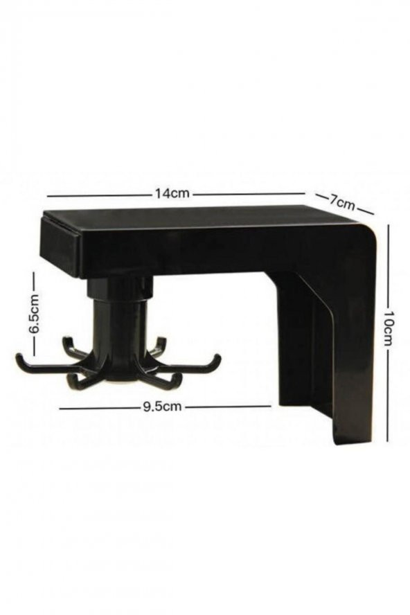 BySevil 6 Kancalı Mutfak Banyo Askısı 360 Döner Kepçe Askılık Havlu Askı - 4