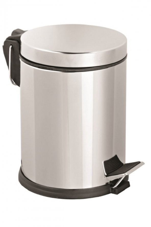 BySevil 5 lt Pedallı Çöp Kovası Ve Micro Wc Fırçalık Paslanmaz Krom - 3