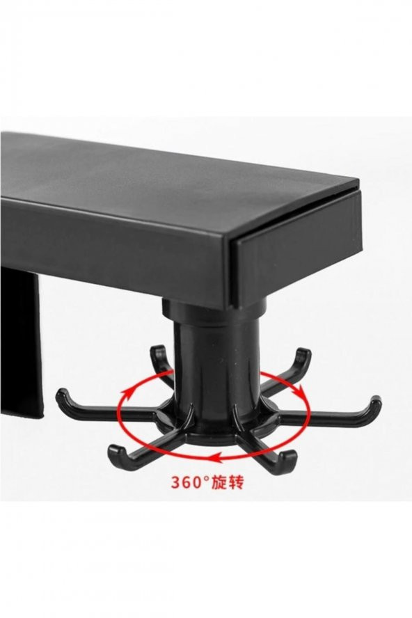 BySevil 6 Kancalı Mutfak Banyo Askısı 360 Döner Kepçe Askılık Havlu Askı - 5