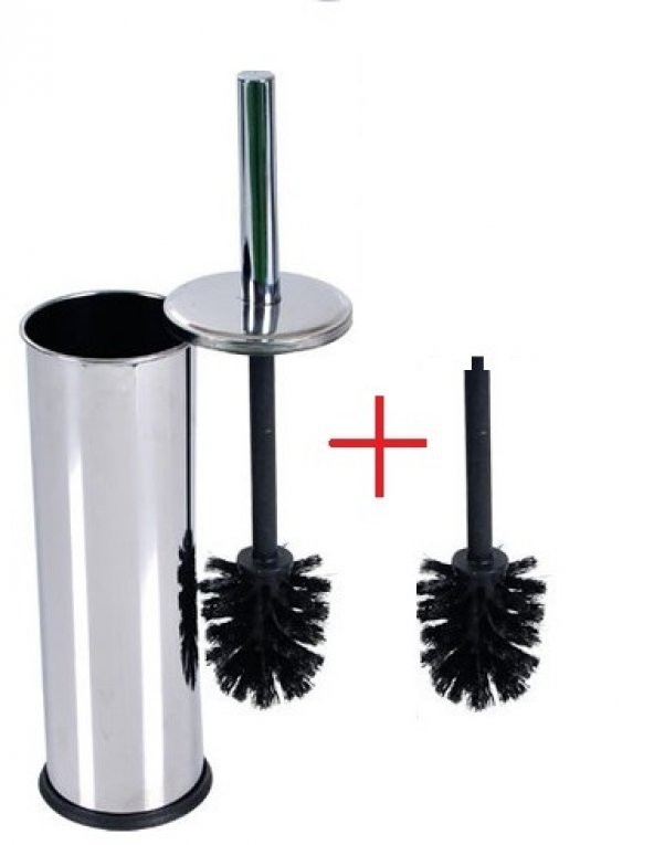 BySevil Paslanmaz Wc Fırçalık / Krom Tuvalet Fırçası / Klozet Fırçası / Yedek Fırça Hediyeli..!!!