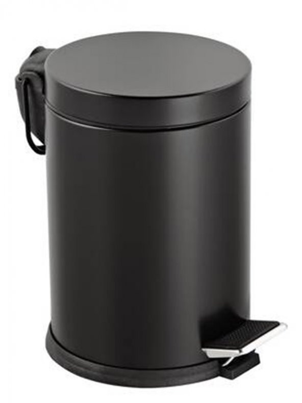 BySevil Elegant 3 Litre  Siyah / Kırmızı Pedallı Çöp Kovası / Tuvalet Mutfak Banyo Ofis Balkon