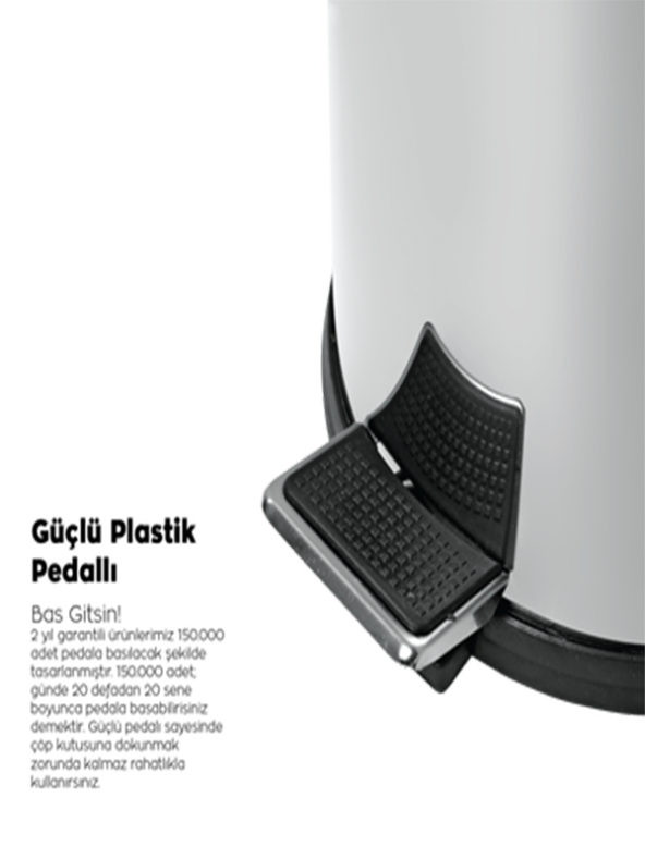 BySevil Elegant 3 Litre  Siyah / Kırmızı Pedallı Çöp Kovası / Tuvalet Mutfak Banyo Ofis Balkon - 3