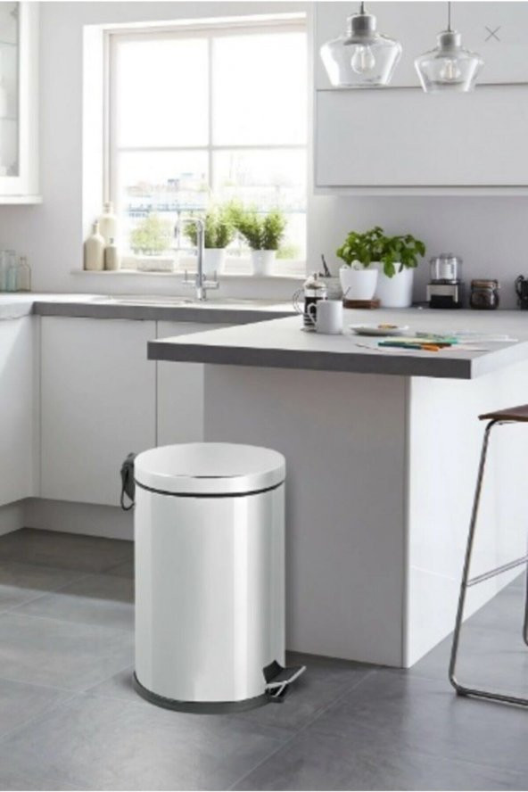 BySevil Pedallı 20 Lt Paslanmaz Krom Çöp Kovası Lüx