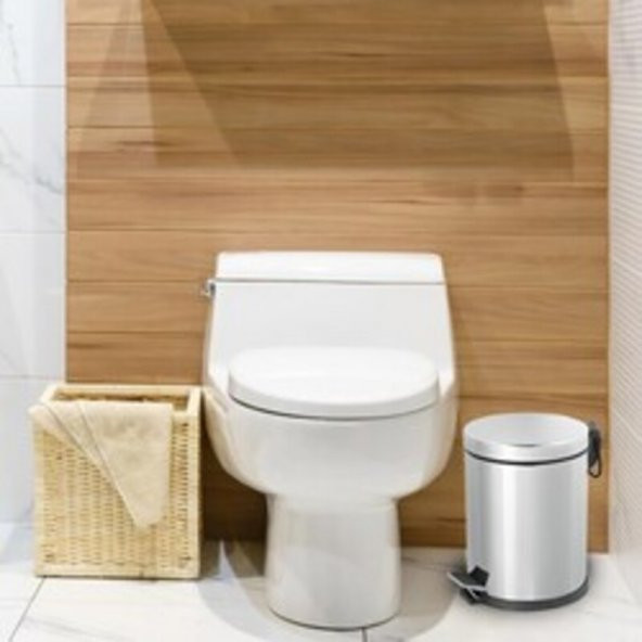 BySevil SistemTemizlik Banyo Mutfak Çöp Kovası /Paslanmaz Çelik Pedallı 12 Litre Çöp Kovası /Ev Ofis Balkon - 3