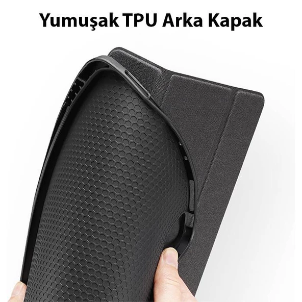 Polham Apple iPad 10.2 2022 Kalem Bölmeli Mıknatıslı Standlı Tablet Kılıfı,Kamera Korumalı Uyku Modlu - 5