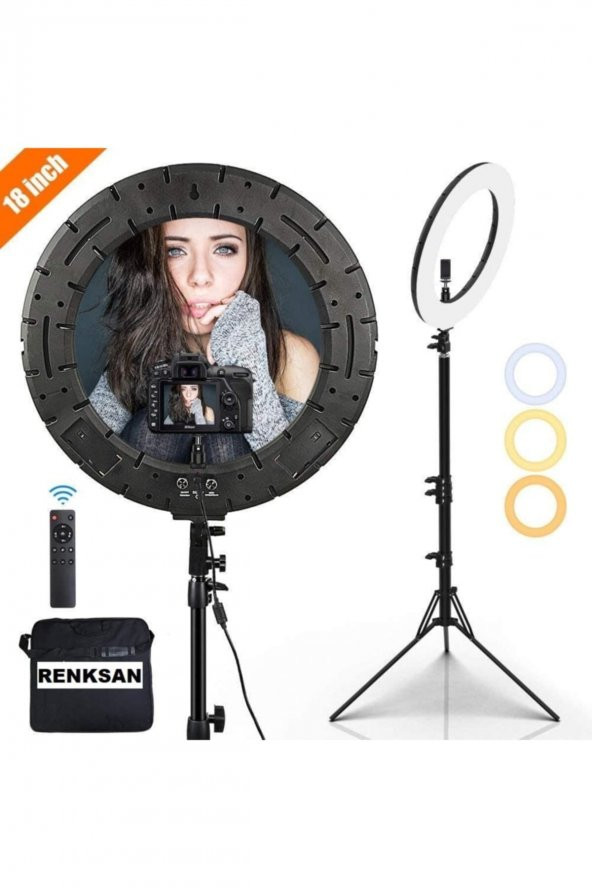 Ring Liğht Led 5500kw 18inch Makyaj Çekimleri Makeup Çekimleri Sac Çekimler Youtuber Kit