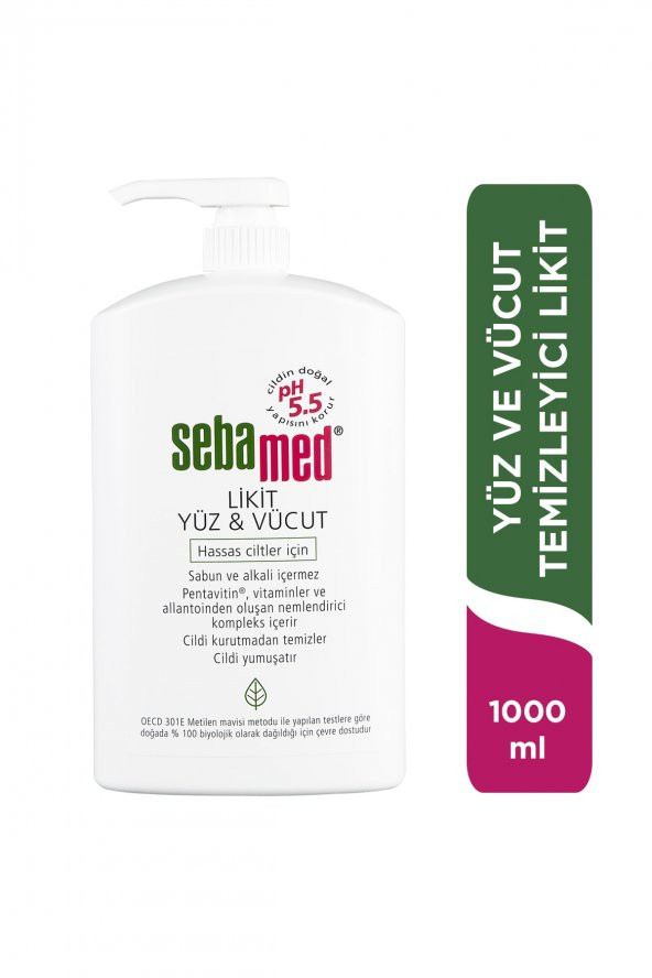 SEBAMED LİKİT YÜZ VE VÜCUT TEMİZLEYİCİ 1000 ML - 2