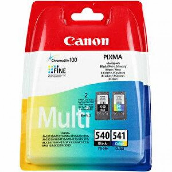 Canon 540-541 Orijinal Kartuş İkili (Siyah-Renkli) Paket