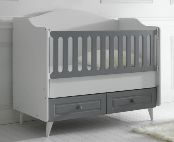 Belis Siena 2 Çekmeceli 70x130 Beşik Gri Beyaz - 1