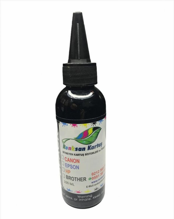 Canon Uyumlu Siyah Muadil Mürekkep 100ML - 2