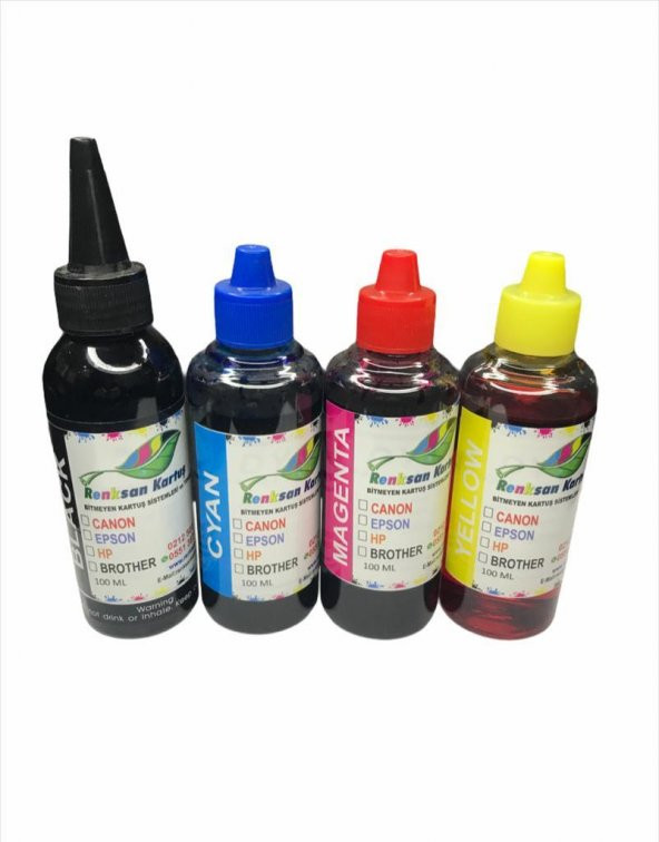 Canon Pixma G2410 Uyumlu Mürekkep 4 Renk 4x100 ml