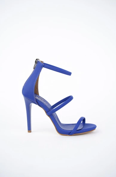 Muggo Nikita Garantili Kadın Arkası Fermuarlı Saten Tarz Şık ve Rahat İnce Topuklu Ayakkabı - 11