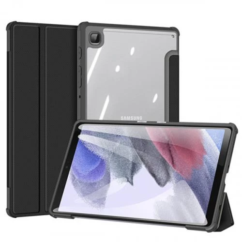 Polham Samsung Galaxy Tab A7 Lite T220-T225 İnc Arkası Şeffaf Kapaklı Tablet Kılıfı,Kalem Bölmeli