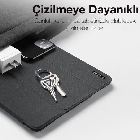 Polham Samsung Galaxy Tab A8 2021 10.5 (X200-X205) Standlı Tablet Kılıfı, Kalem Yerli, Katlanabilir - 4