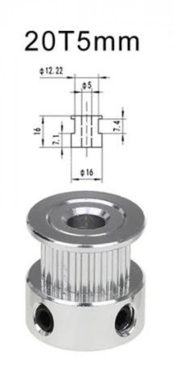 5mm Gt2 Kasnak (20 Diş) - Resim 3