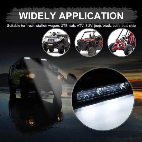 OFF ROAD ÇAKARLI BEYAZ VE TURUNCU LED LAMBA 23CM ÇOK MODLU (2 ADET) - 6